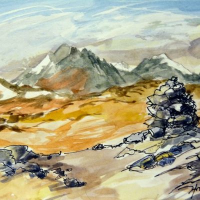 Les Ecrins, aquarelle