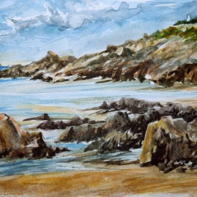 La petite plage (aquarelle)