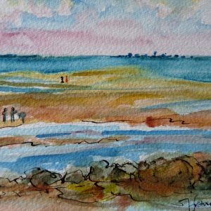 Plage du Gros Jonc, aquarelle