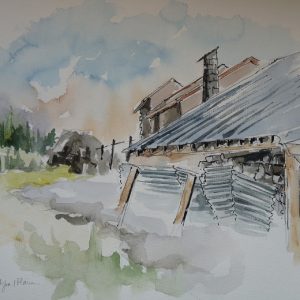 Chalets d'Aujon, aquarelle