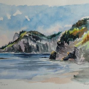 Parc National Forillon : le "Cap Bon-Ami" (aquarelle, 42 x 28 cm).