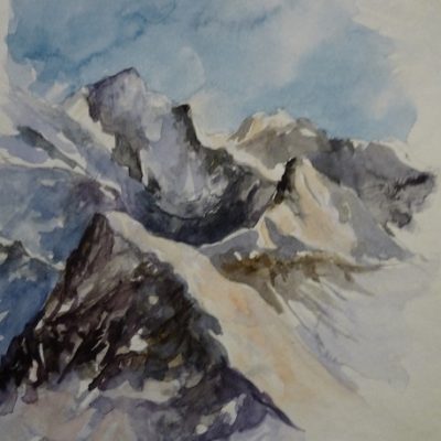 Les Platières, aquarelle