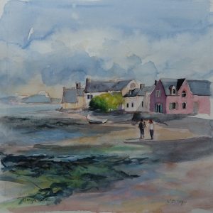 Île Tudy, aquarelle (30x30 cm).