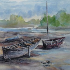"Bijou Bihan" et "Avel Kornog" à La Forêt-Fouesnant, aquarelle (30x30 cm).