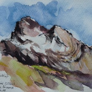 Haute Cime, aquarelle (21 x 13,5 cm)