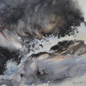 Torrent du Chalin, aquarelle (36 x 26 cm)