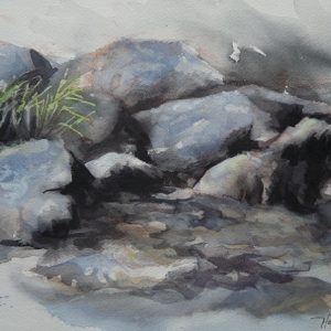 Torrent de Salanfe, aquarelle (36 x 26 cm)