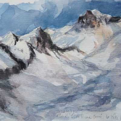 La Tête Pelouse (2475 m), aquarelle