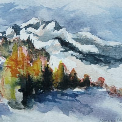 Col de Pierre Carrée, aquarelle