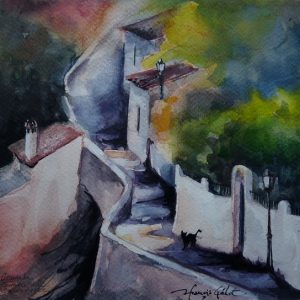 Granada, ruelle du Sacromonte, aquarelle