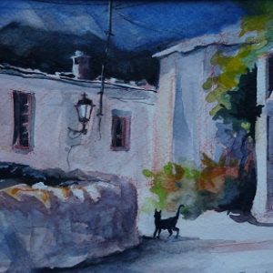 Fondales (Sierra nevada), torpeur estivale, aquarelle