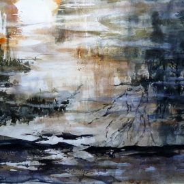 Glacis aquatique, aquarelle (50 x 65 cm)