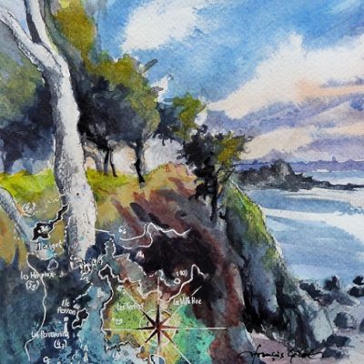 Île du Perron, aquarelle