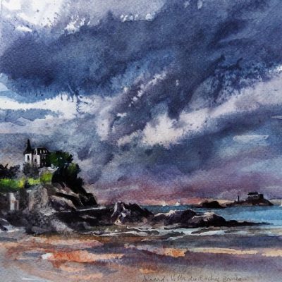 Pointe de la Malouine, aquarelle (20 x 20 cm)