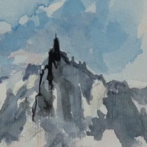 L'Aiguille du Midi, aquarelle (détail)