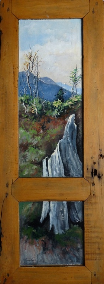 Paysage de toundra
sur le Mont Ernest Laforce. Huile sur bois (36 x 90 cm).