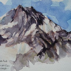Le Mont Ruan, aquarelle (21 x 13,5 cm)