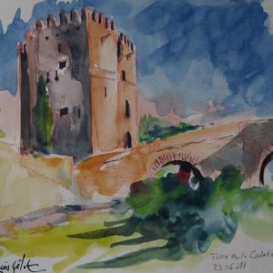 Cordoba, Torre de la Calahorra et pont romain, aquarelle